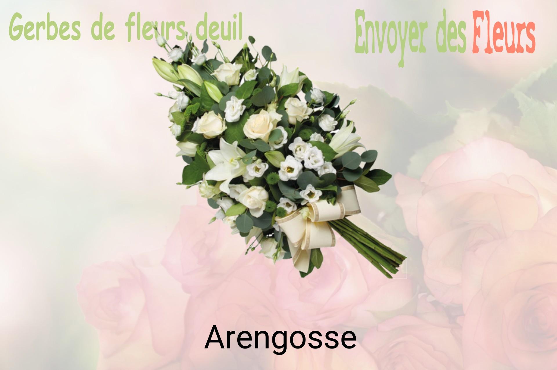 Gerbe de fleurs de deuil livrée à Arengosse